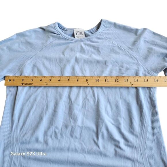 Athleta girls Sz 12 light blue power up long sleeve top - Picture 4 of 7